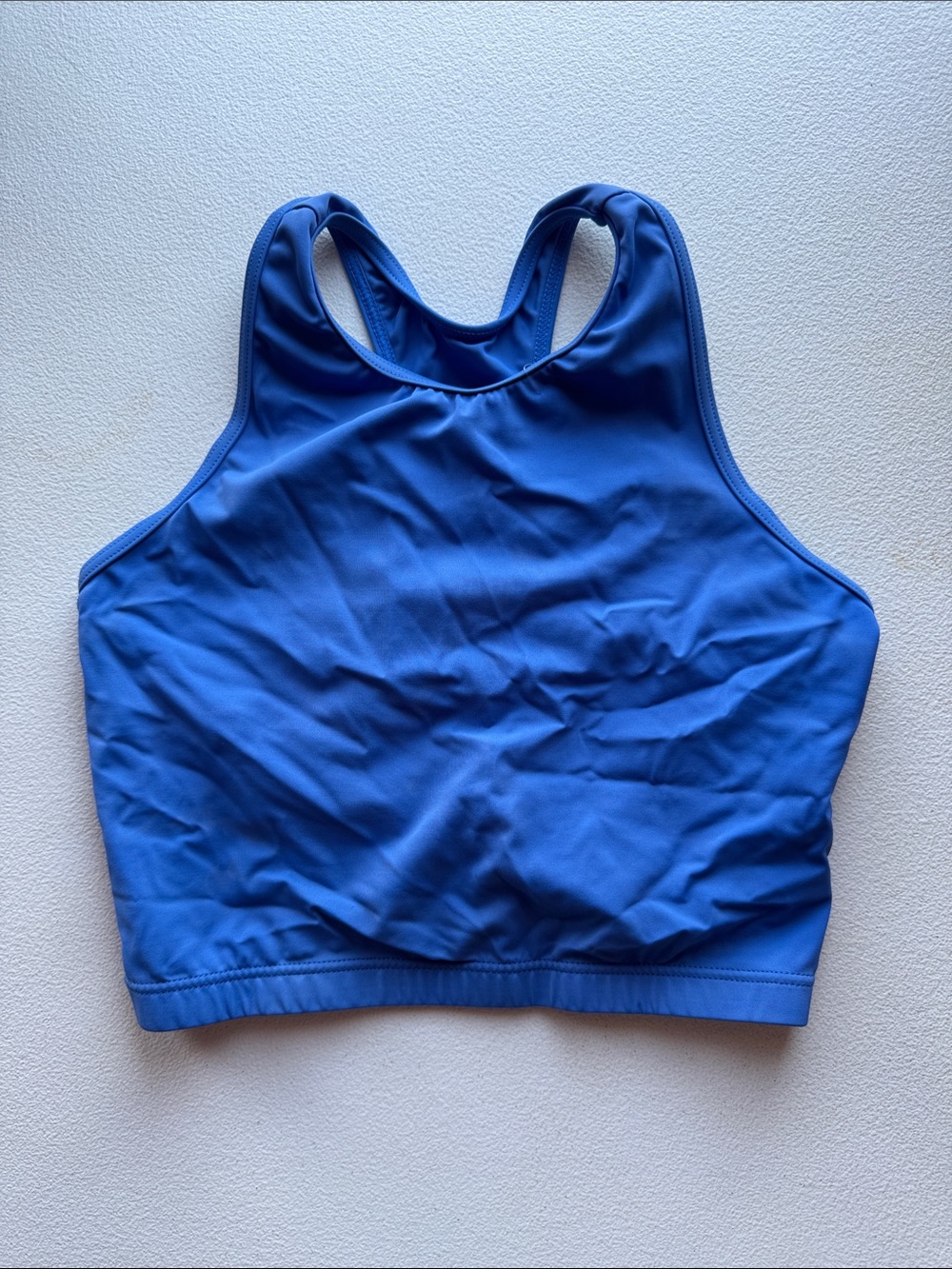 Weissman Cobalt High-Neck Racerback Crop Top